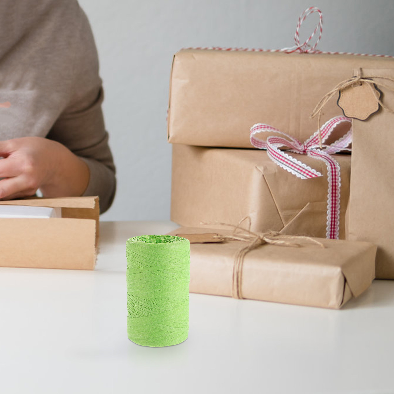 Papercraft Supply Ribbon - Raffia-papierlint, gekleurd verpakkingskoord voor het inpakken