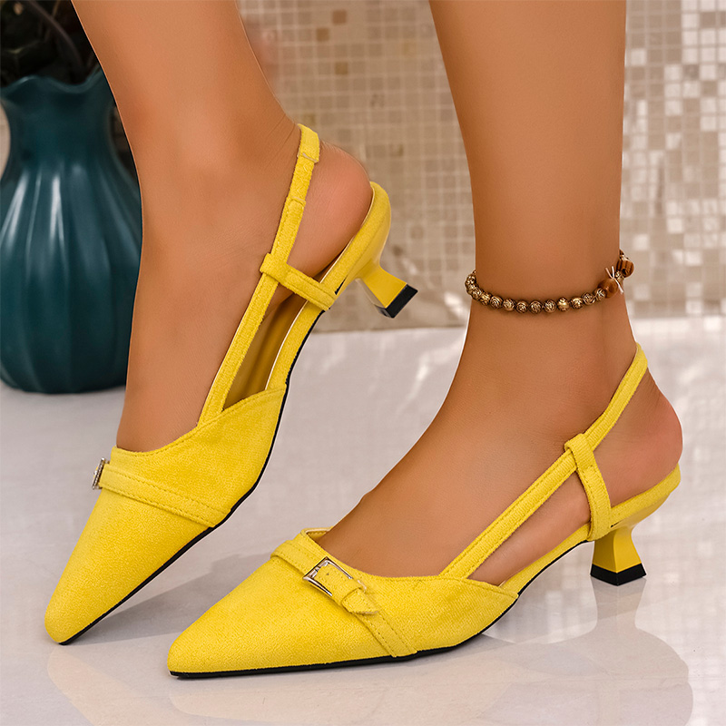 Neon Sign Party - Mode Gele Hoge Hakken Sandalen voor