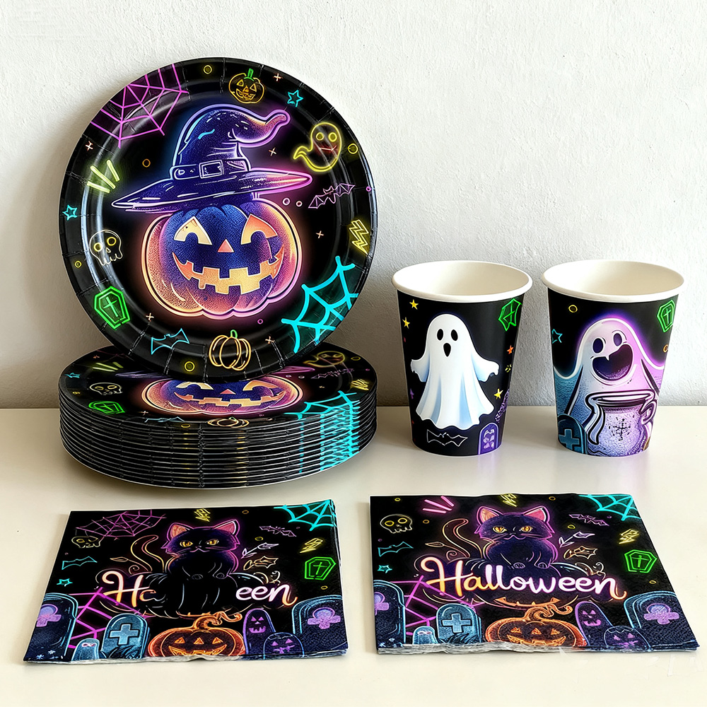 Table Cloth Disposable - Halloween Party papieren borden servetten bekers