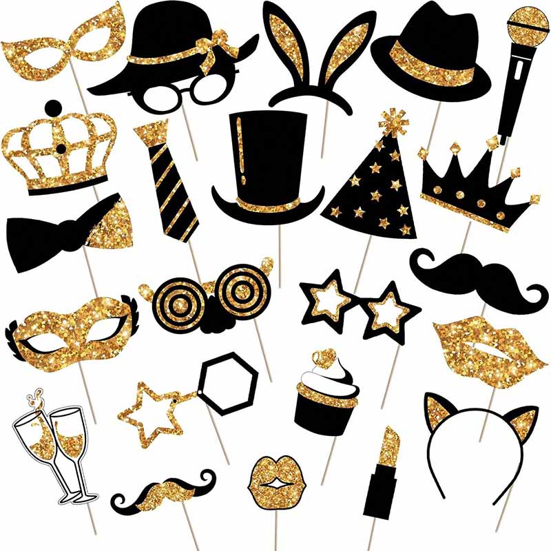 23 stuks zwart gouden papier p - Photo Booth Frame recensie en prijs