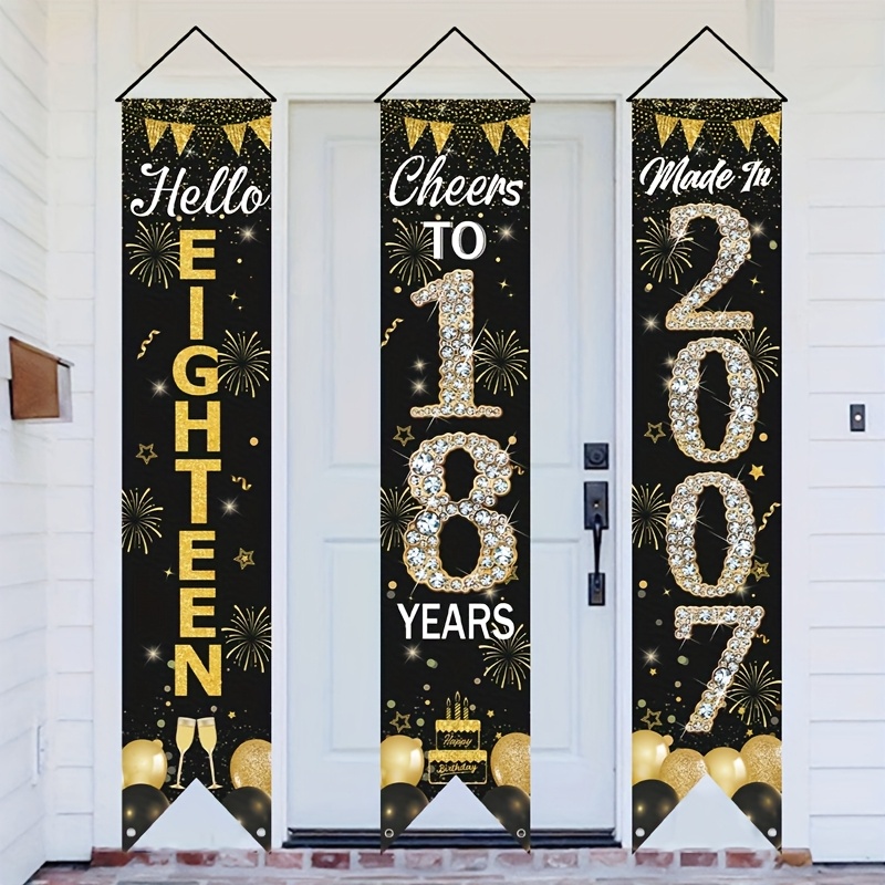 2D 3-delige 18e verjaardag deu - Party Banner Gold recensie en prijs