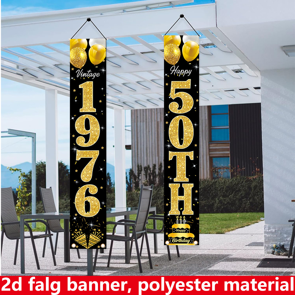 2D Platte Banner, 2-delige Ver - Party Banner Gold recensie en prijs